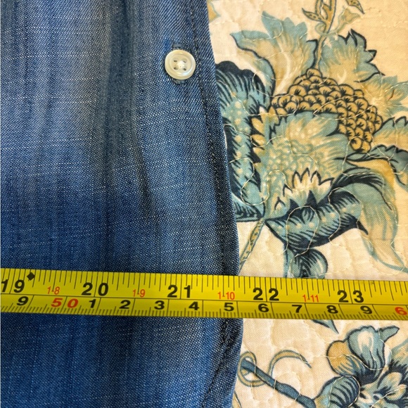 Talbots Button Detail Tencel Chambray Popover Tunic Top - Picture 12 of 13